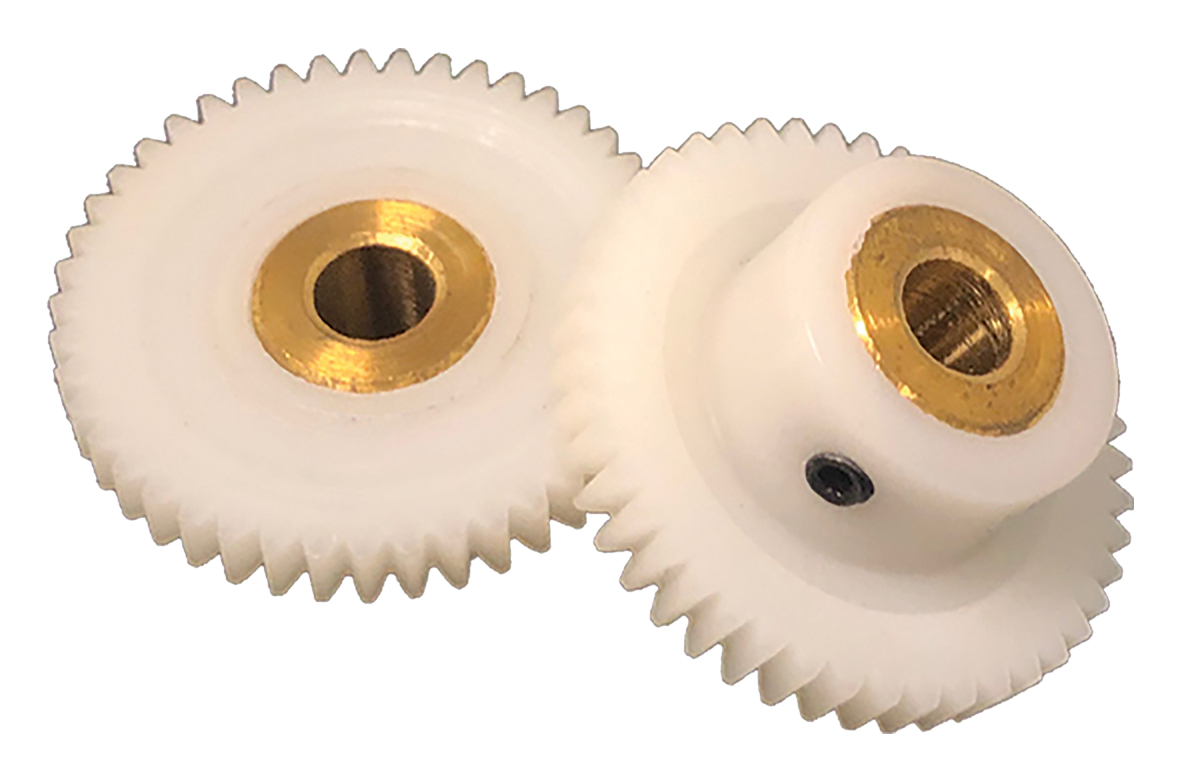 white plastic pulley spur